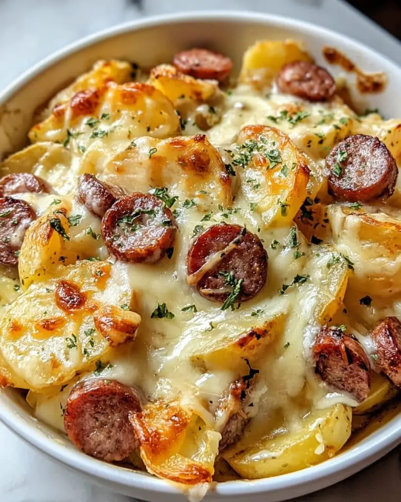 Cheesy Ranch Potatoes and Smoked Sausage Recipe