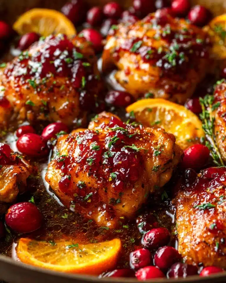 Easy Orange Cranberry Roasted Chicken Recipe