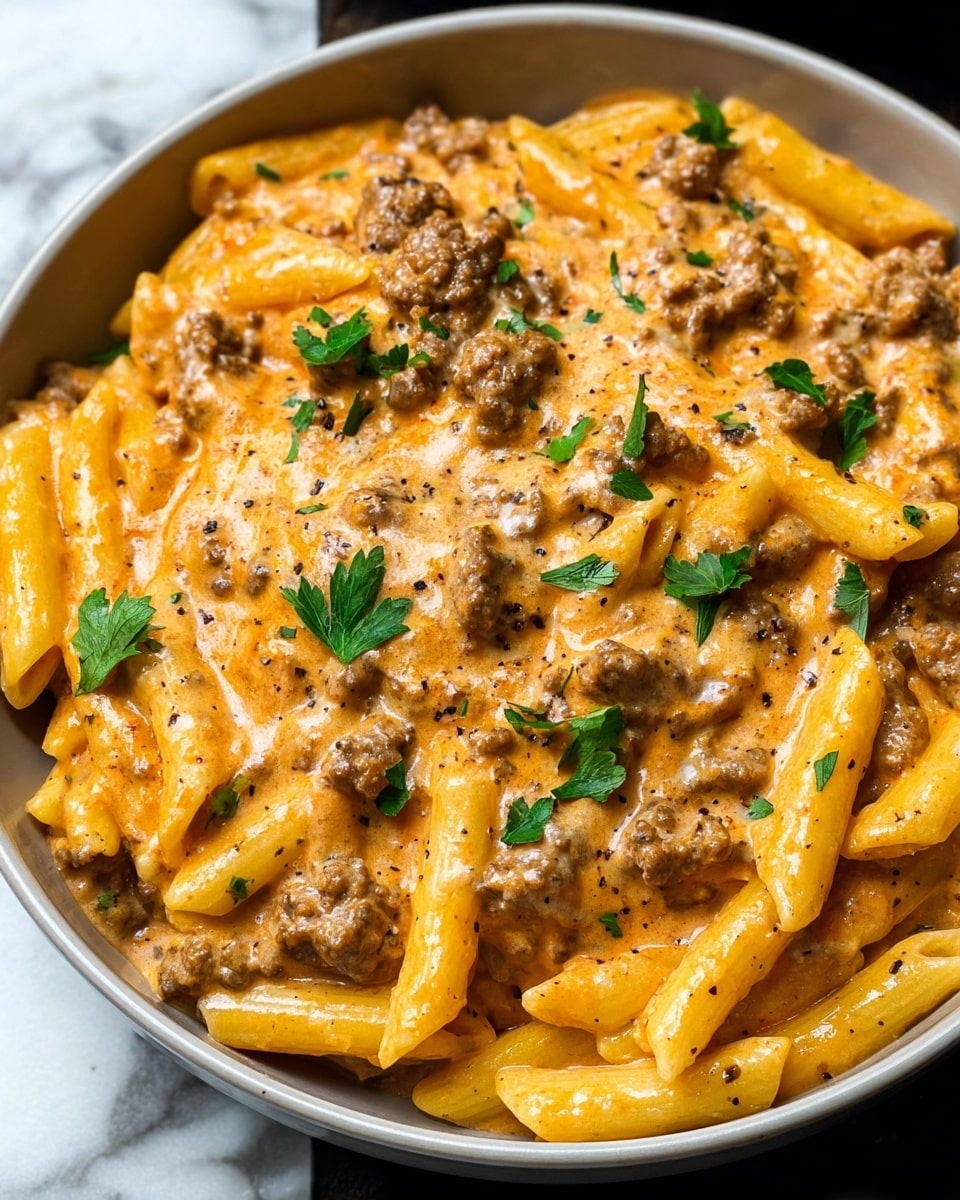 High Protein Creamy Beef Pasta Recipe for Quick Weeknight Dinners Recipe - Recipe Image