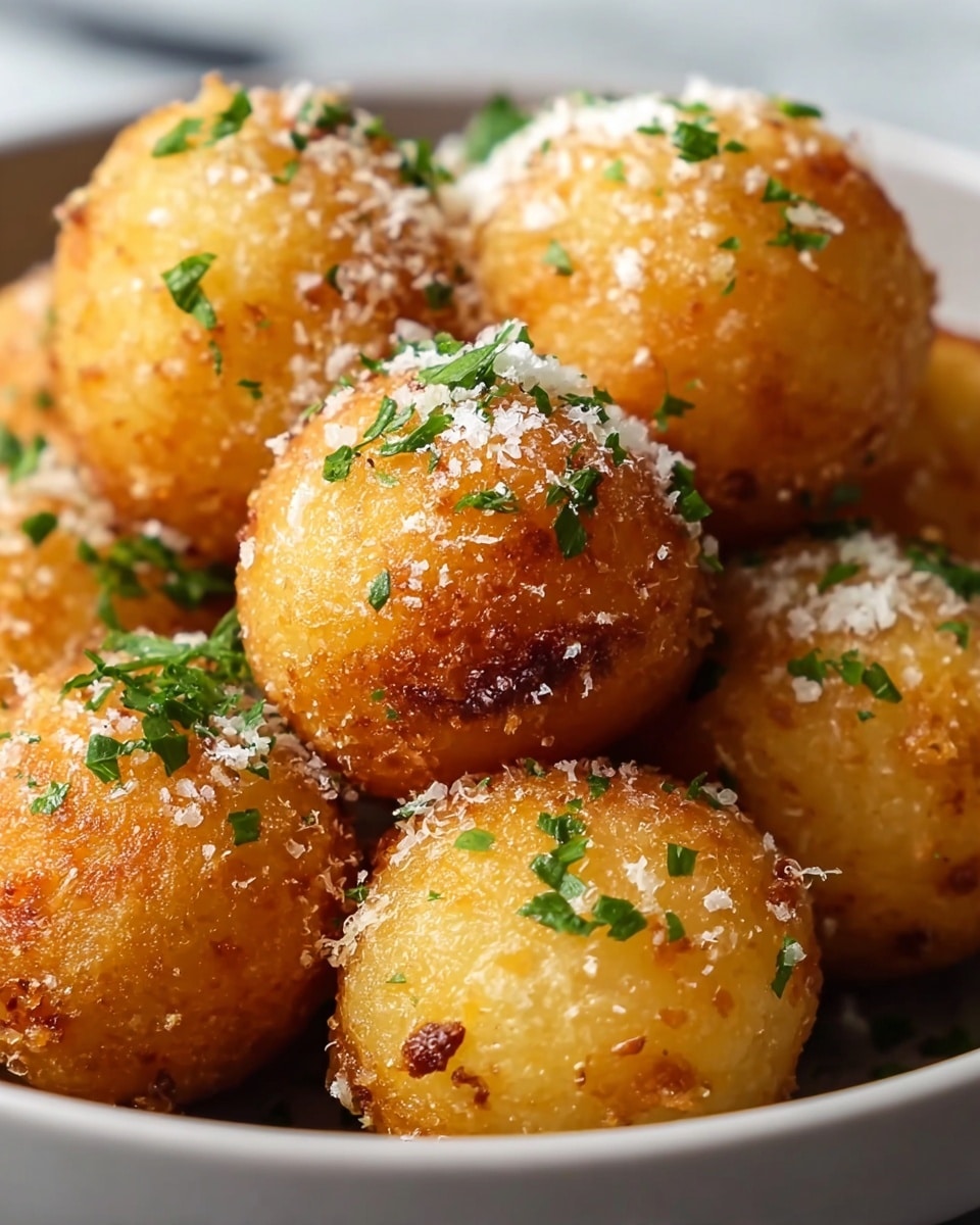 Crispy Parmesan Garlic Potato Balls Recipe - Recipe Image