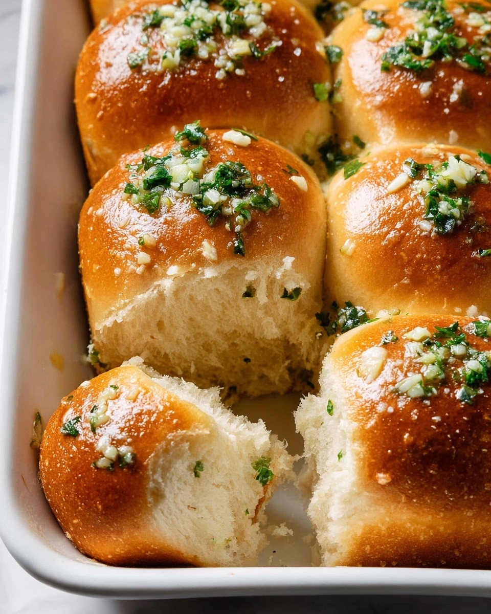 The image shows a white baking dish with twelve round dough balls arranged in a 3 by 4 grid. The dough balls are smooth and shiny, with a pale yellow color and small green herb flecks evenly spread inside them. The surface of each dough ball looks soft and slightly glossy as if brushed with an egg wash. The dish is placed on a white marbled surface. Photo taken with an iphone --ar 4:5 --v 7