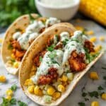 Fried Chicken Street Corn Tacos with Jalapeño Lime Ranch Recipe