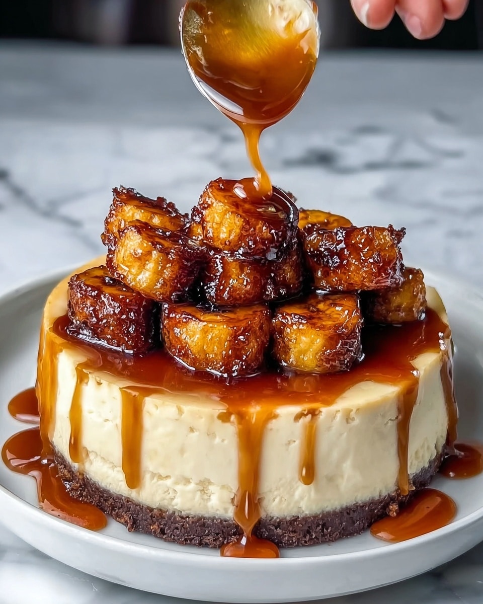 Caramelized Banana Cheesecake with Rum Glaze Recipe - Recipe Image
