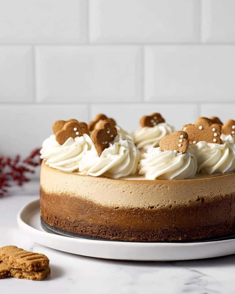 Gingerbread Cheesecake with Butterscotch Sauce and Whipped Cream Recipe