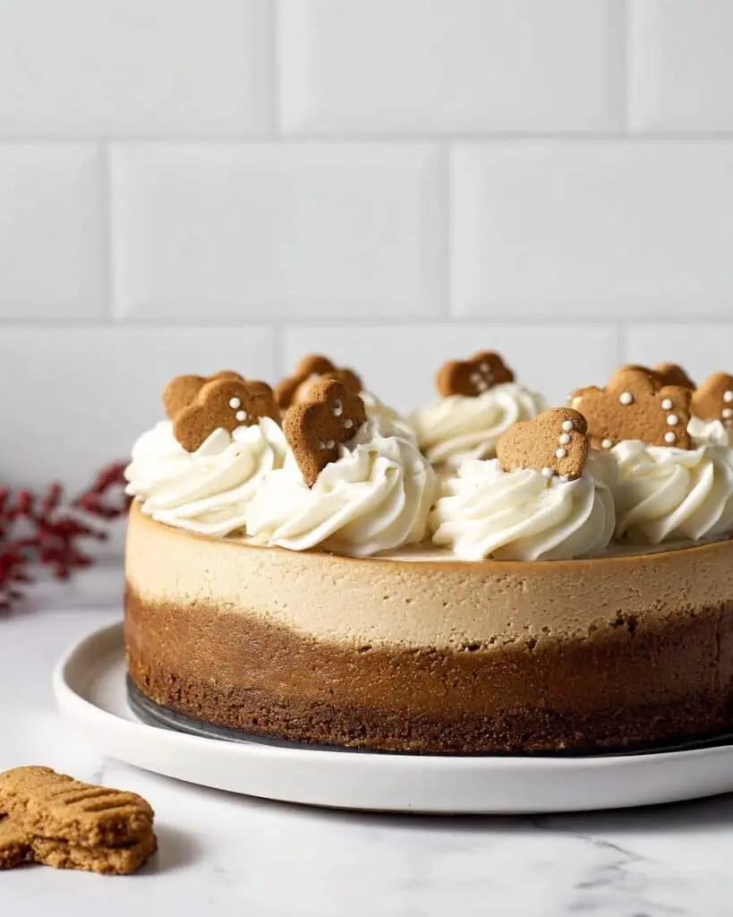 Gingerbread Cheesecake with Butterscotch Sauce and Whipped Cream Recipe