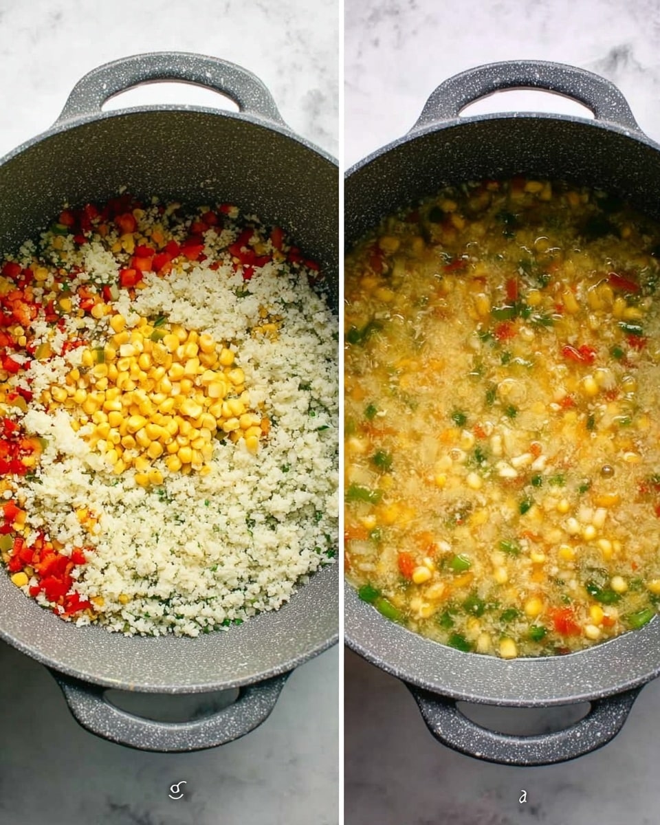 A white cup filled with creamy corn chowder soup showing a thick, smooth texture mixed with corn kernels and small bits of orange and green vegetables. Three bright green jalapeño slices are arranged on top of the soup, adding a fresh pop of color. A silver spoon is lifted out of the cup, holding a scoop of the thick soup. A woman's hand is holding the white cup on the left side. The cup is placed on a grey textured surface with scattered cashew nuts around it, along with a piece of yellow corn cob and a green jalapeño pepper. The background has a white marbled texture. Photo taken with an iphone --ar 4:5 --v 7