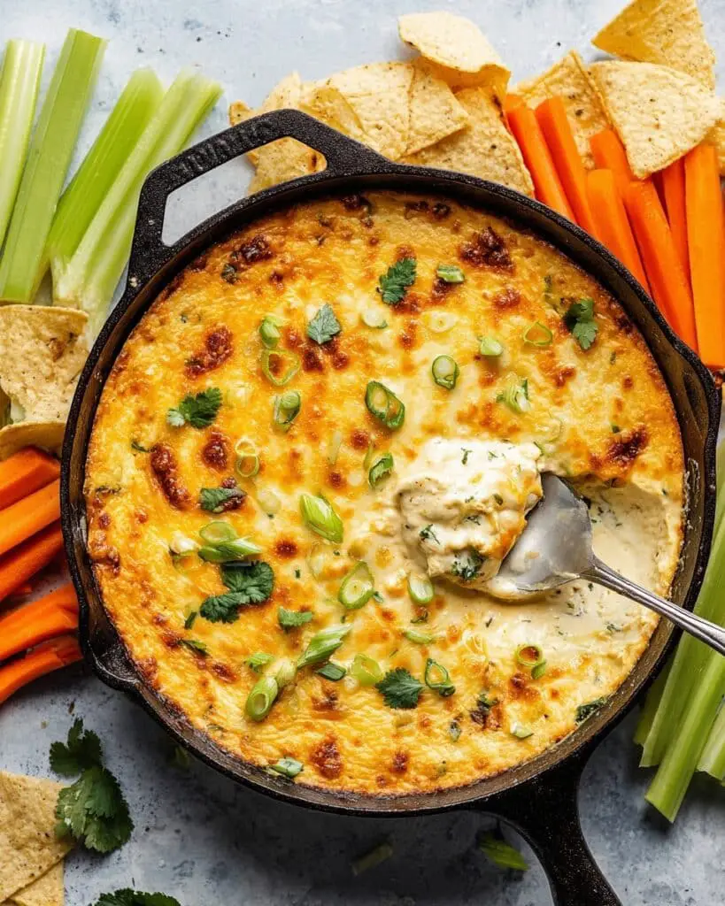Vegetarian Three Cheese White Bean Buffalo Dip Recipe