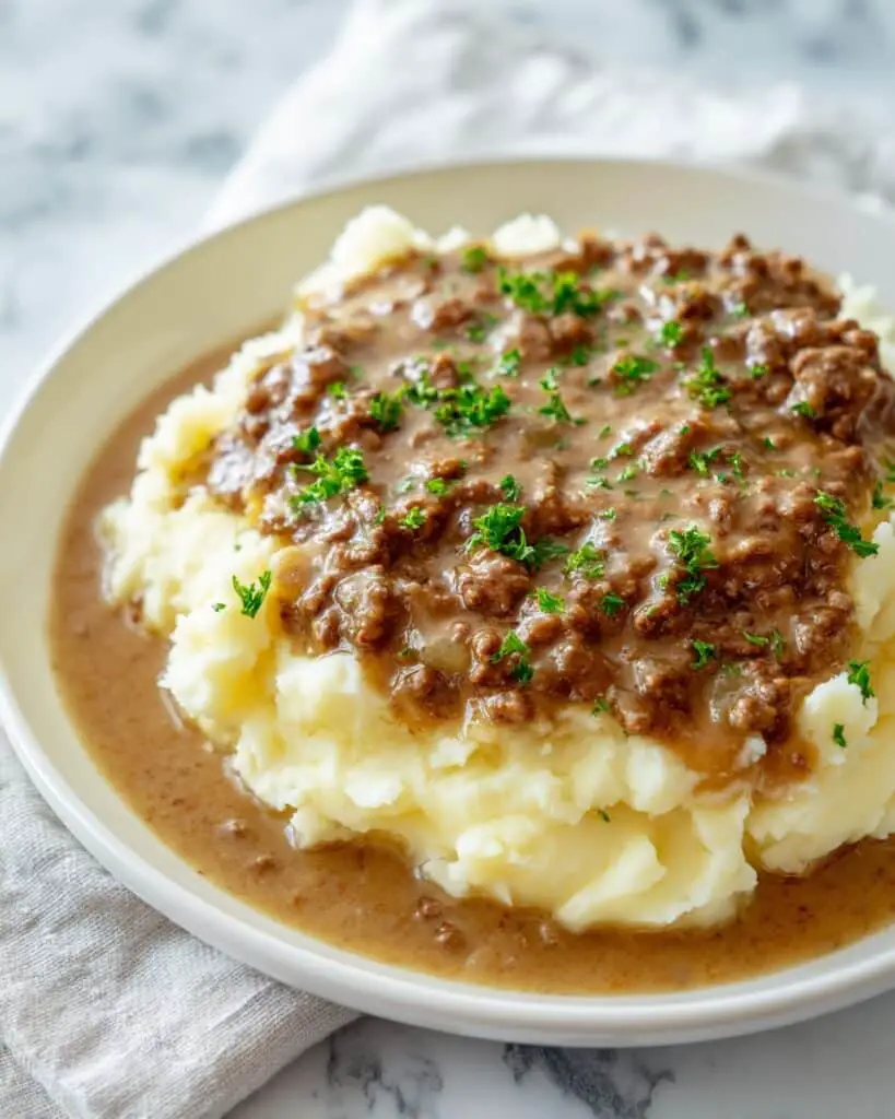 Ground Beef and Rich Onion Gravy Recipe