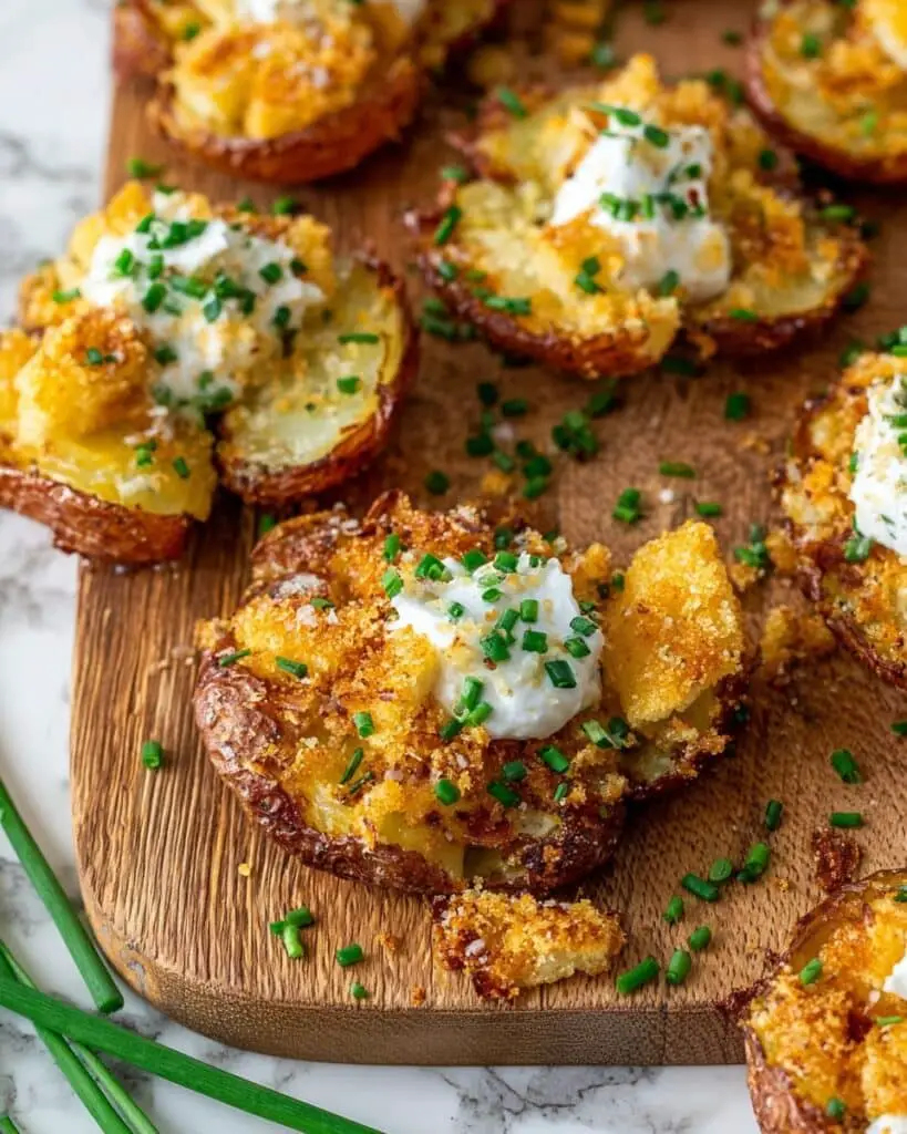 Garlic Parmesan Smashed Potatoes Recipe