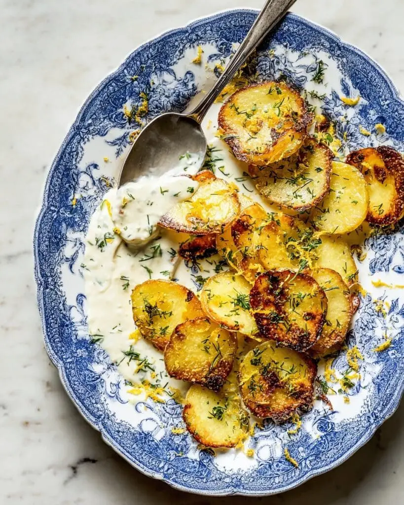 Crispy Parmesan Roasted Potatoes with Garlic, Lemon & Herbs Recipe