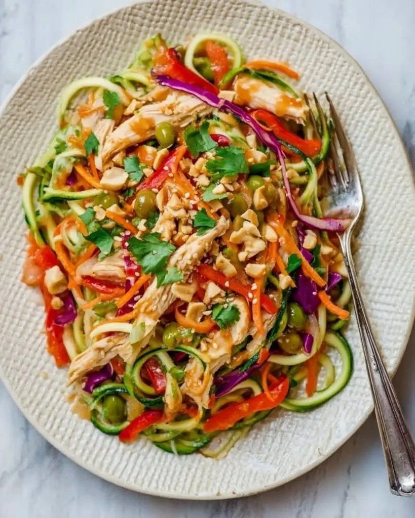Peanut Chicken Zucchini Noodles Recipe