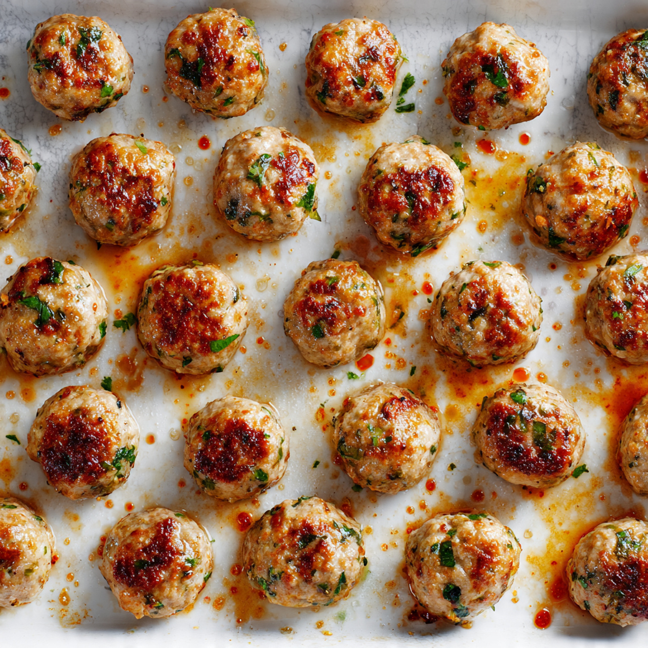 A white bowl with a blue rim is filled with a creamy yellow soup that has three visible light brown meatballs, three bright orange carrot slices, dark green spinach leaves, and light brown mushroom slices scattered on top. Above the bowl, there is a large silver pot filled with the same soup, showing more spinach, carrots, mushrooms, and meatballs in a rich yellow broth. To the right of the bowl and pot, there is a golden-brown rectangular bread roll, and to the left of the bowl, a tarnished silver spoon rests on a white marbled surface. photo taken with an iphone --ar 4:5 --v 7