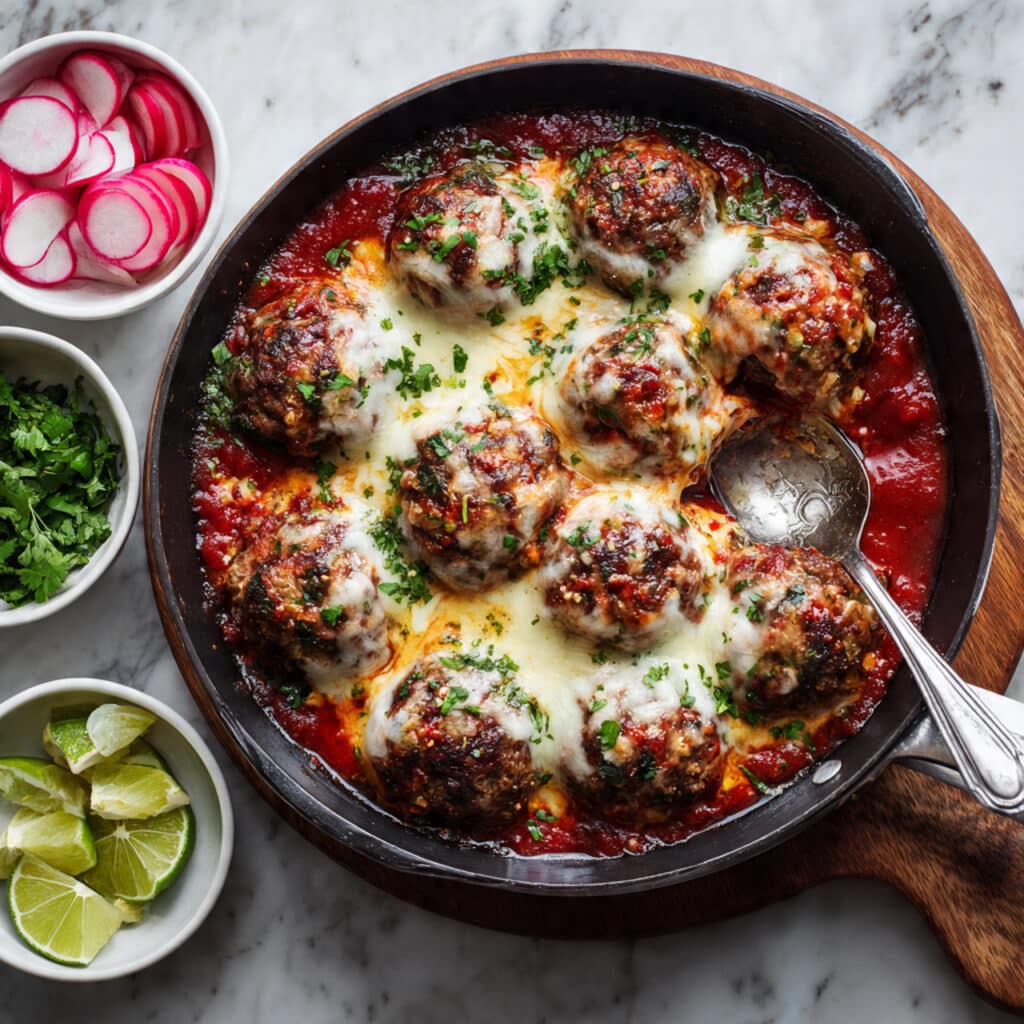 Cheese & Jalapeño Stuffed Albóndigas Recipe