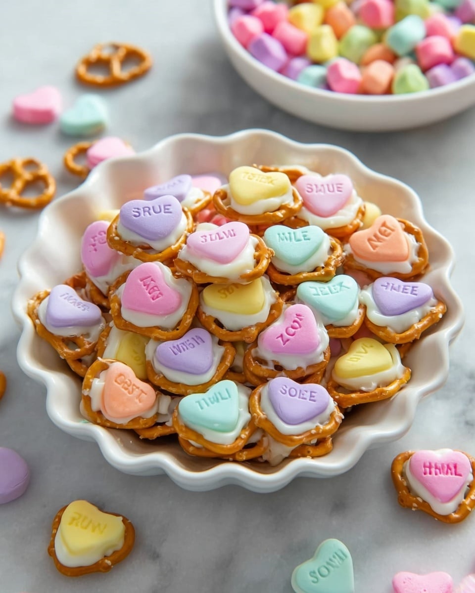 Heart-Shaped Pretzel Candies with Candy Heart Fillings Recipe