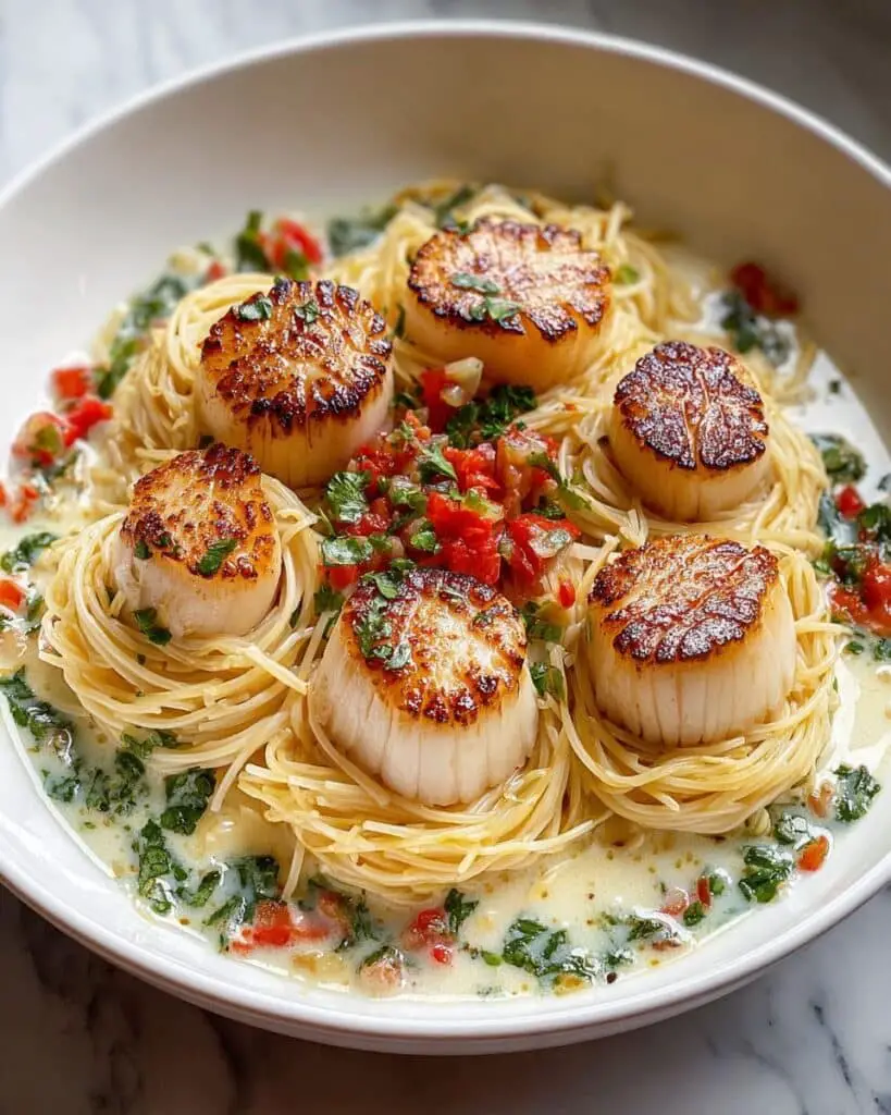 Sea Scallops with Angel Hair Pasta Recipe