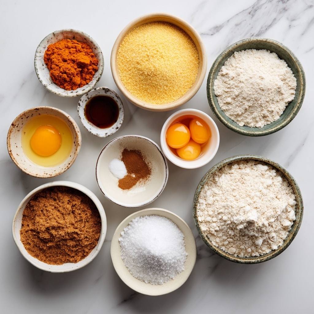 The image shows a thick square piece of cornbread on a white plate, resting on a blue cloth. The cornbread has a golden brown top layer with a moist texture, and the inside is a soft, crumbly orange-yellow color. On top of the cornbread, there is a melting square of butter that adds a shiny, smooth surface detail. The background is a white marbled surface with blurred golden pieces of cornbread in the back. photo taken with an iphone --ar 4:5 --v 7