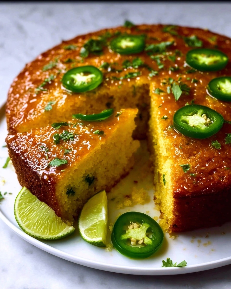 Spicy Sweet Jalapeño Cornbread with Zesty Lime Drizzle Recipe - Recipe Image