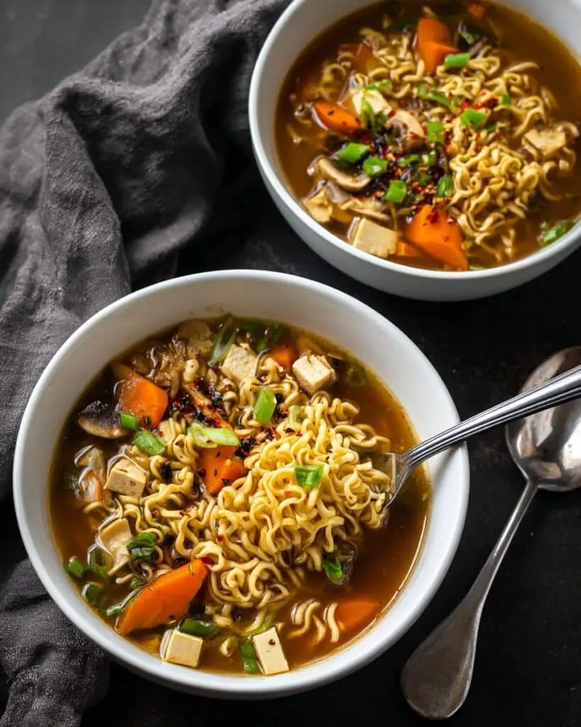 Vegan Hot and Sour Soup with Ramen Recipe