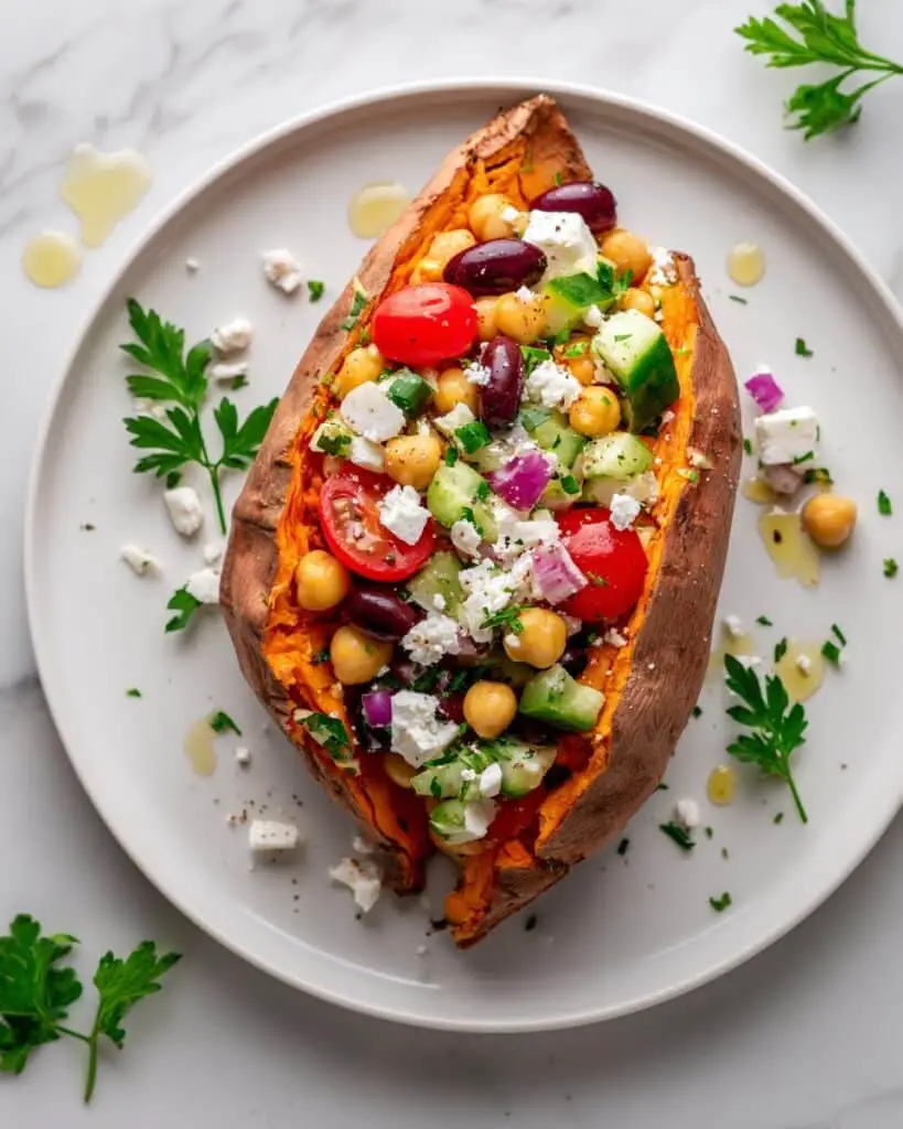 Mediterranean Stuffed Sweet Potatoes Recipe
