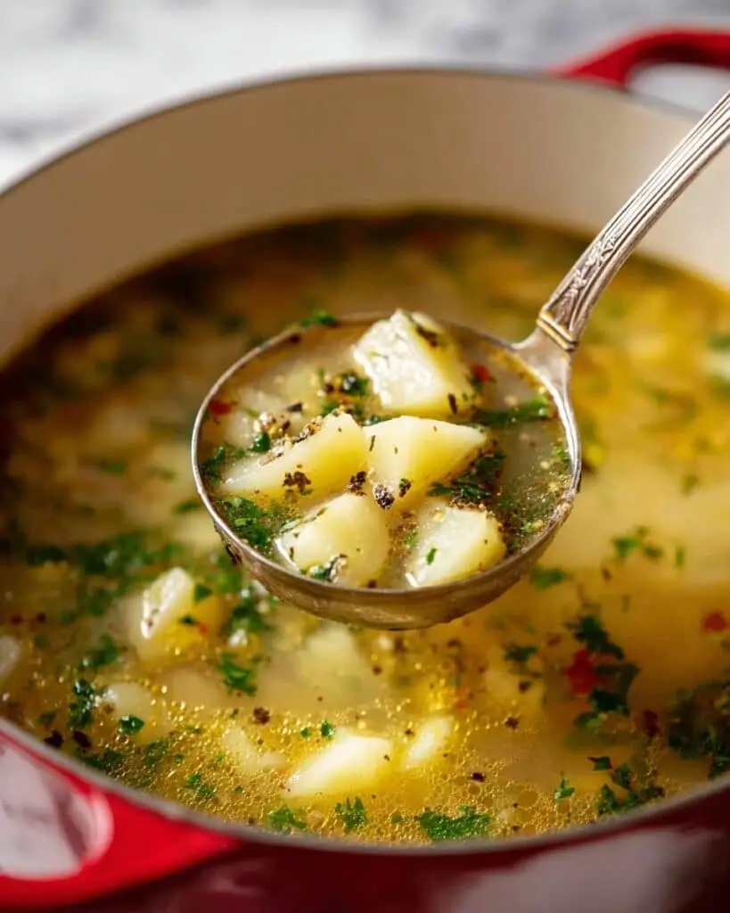 Soothing Hangover Cure Garlic Potato Soup Recipe