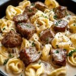 Cracked Garlic Steak Tortellini in Creamhouse Sauce Bliss Recipe