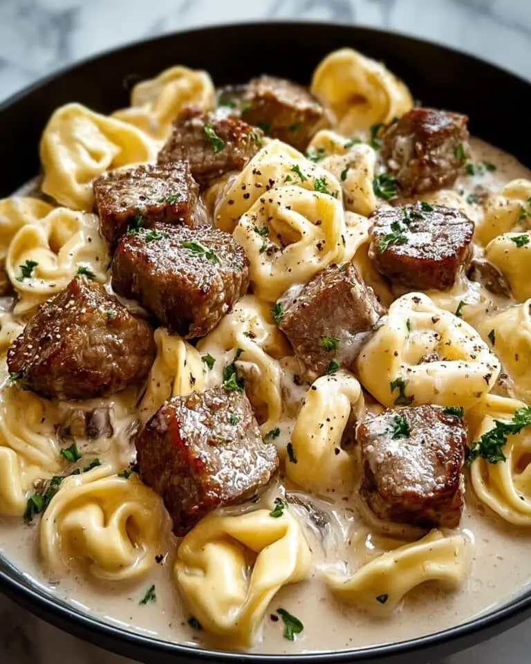 Cracked Garlic Steak Tortellini in Creamhouse Sauce Bliss Recipe