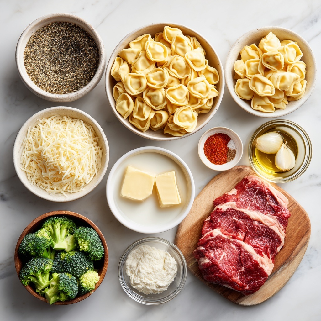 Cracked Garlic Steak Tortellini in Creamhouse Sauce Bliss Recipe - Recipe Image