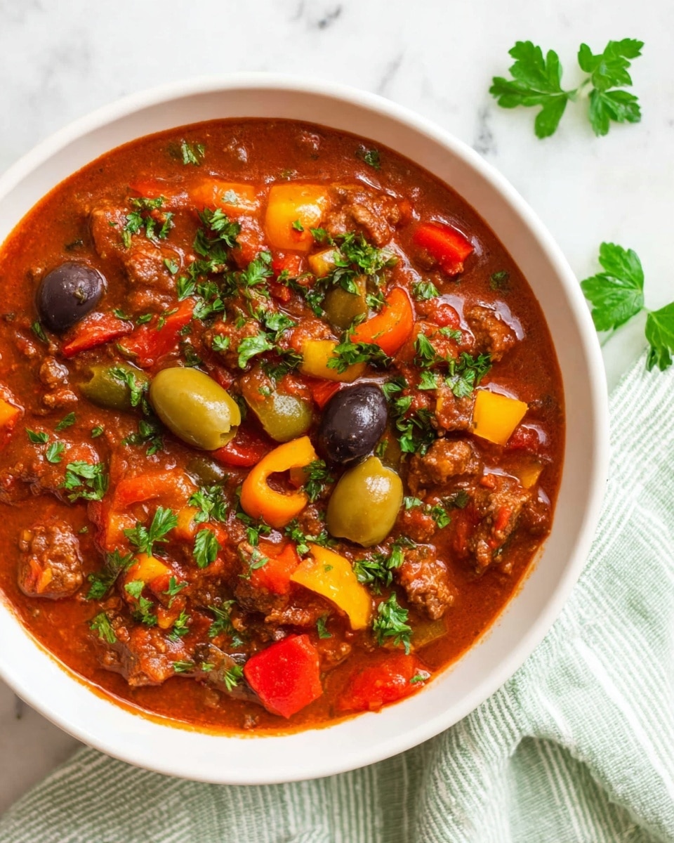 Healthy Meat Sauce with Vegetables & Olives Recipe - Recipe Image