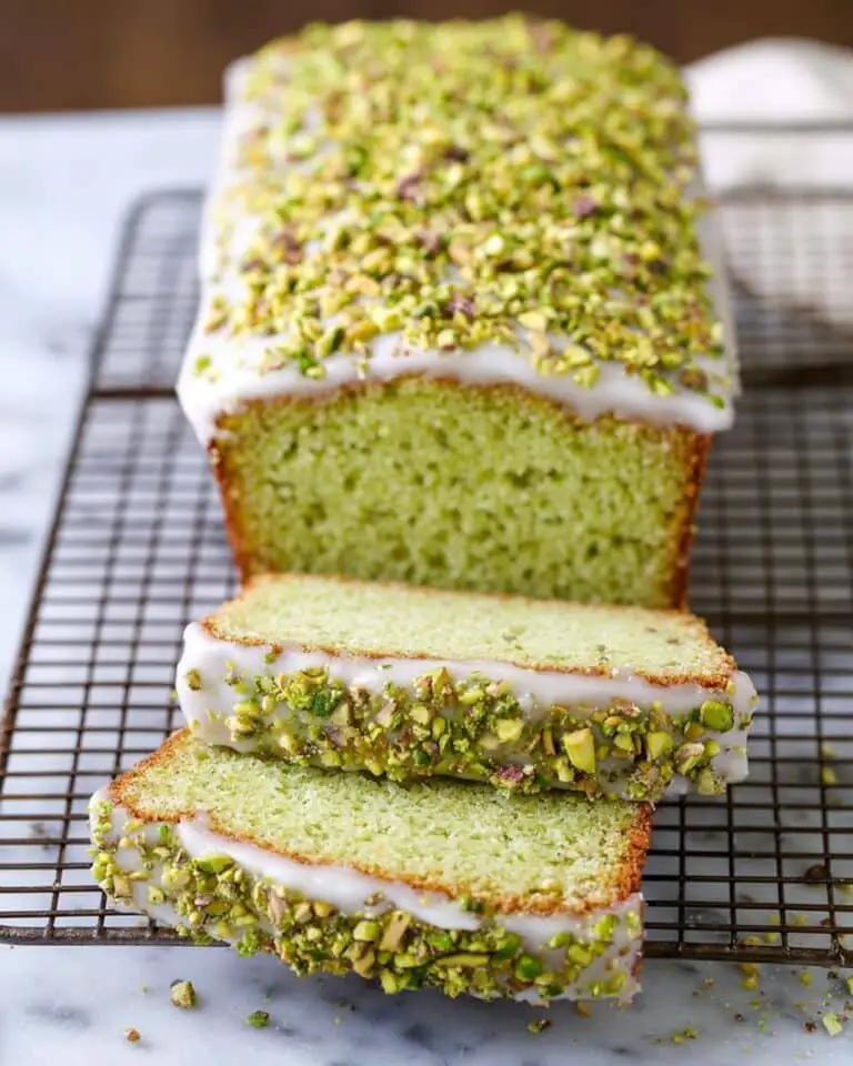 Pistachio Cake Mix Bread with Pistachio-Infused Glaze Recipe