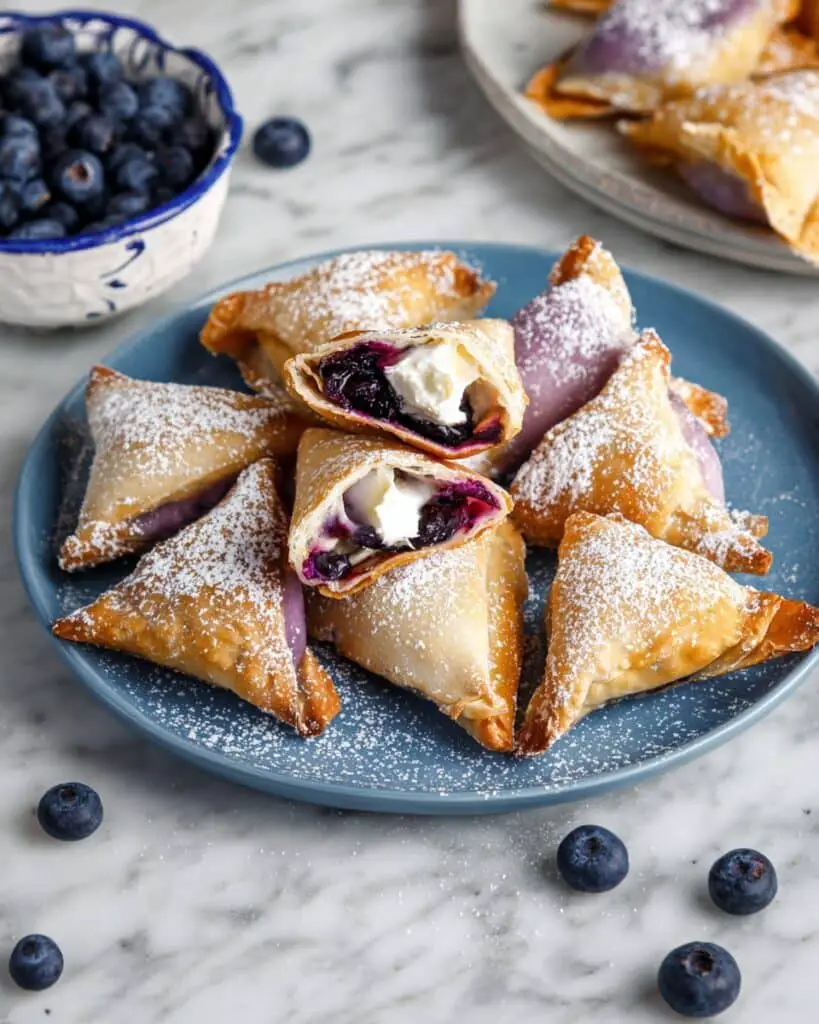 Air Fryer Blueberry Cheesecake Wontons Recipe
