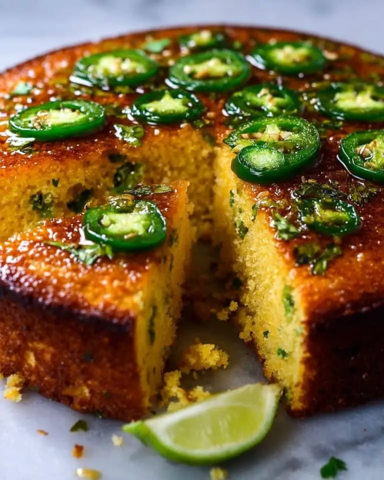 Spicy Sweet Jalapeño Cornbread with Zesty Lime Drizzle Recipe