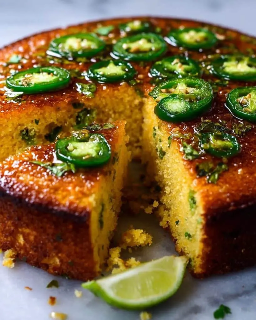 Spicy Sweet Jalapeño Cornbread with Zesty Lime Drizzle Recipe