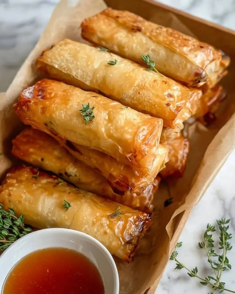 Crispy Baked Feta Rolls with Sweet Spicy Chili Sauce Recipe