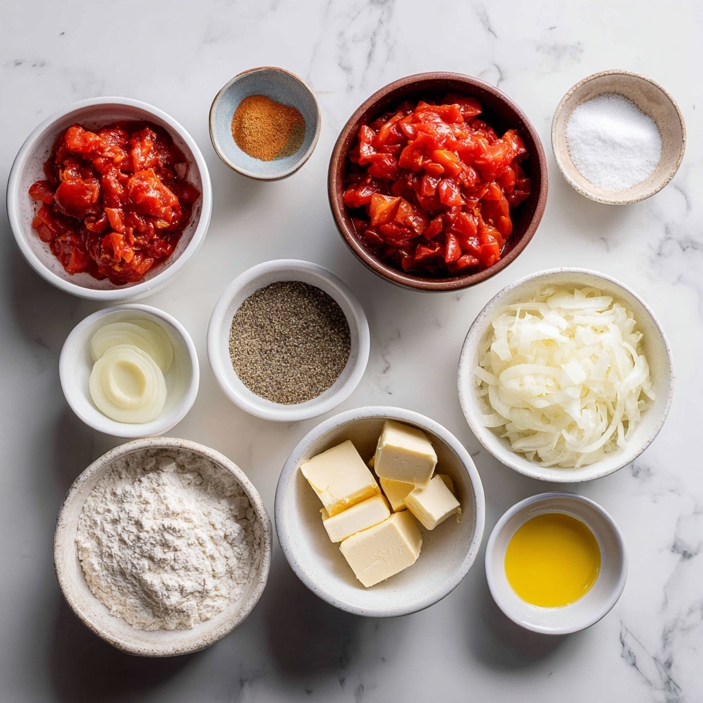A white square baking dish holds six large, golden wet dumplings, each showing a soft, smooth top texture with a few light browned spots. The dumplings sit in a thick, creamy orange sauce that fills the dish almost to the top edges. Small green parsley leaves are scattered over the dumplings and sauce, with a few specks of black pepper adding a slight contrast. A silver spoon rests in the sauce on the right side of the dish, and the dish is set on a gray cloth over a white marbled surface. Some fresh parsley is visible in the blurred background. photo taken with an iphone --ar 4:5 --v 7