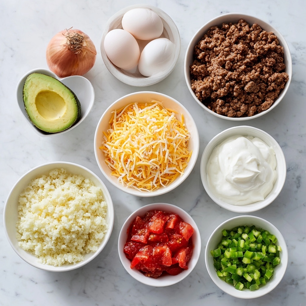 A square slice of lasagna sits on a white plate with a white marbled surface below. There are four visible layers: the bottom layer is a rich, dark brown meat sauce with finely ground meat, above it is a creamy white cheese layer with a soft texture, next another similar dark brown meat sauce layer, and the topmost layer is a melted golden-yellow cheese bubbling slightly at the edges. A dollop of white sour cream sits on top at the center, sprinkled with small pieces of fresh green herbs. Some herbs are also scattered around the plate. The photo taken with an iphone --ar 4:5 --v 7