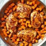Skillet Maple Glazed Chicken with Sweet Potato Hash Recipe
