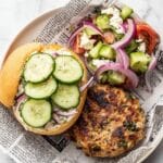 Mediterranean Turkey Burgers with Lemon Dill Yogurt Sauce Recipe
