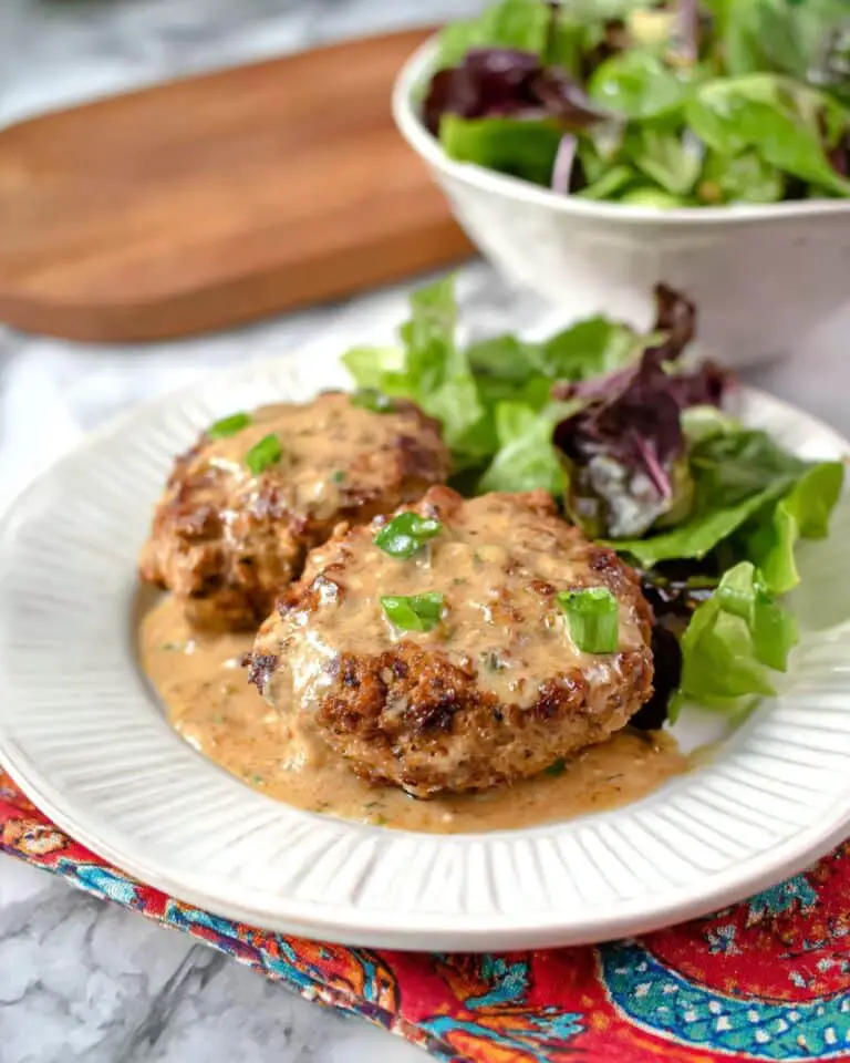 Keto Feta Burgers With Tomato Cream Sauce Recipe