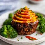 BBQ Meatloaf Muffins with Sweet Potato Topping Recipe