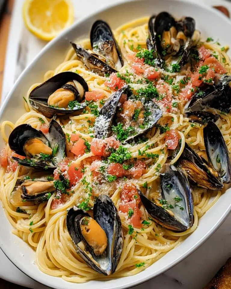 Creamy Garlic Mussels and Spaghetti Recipe