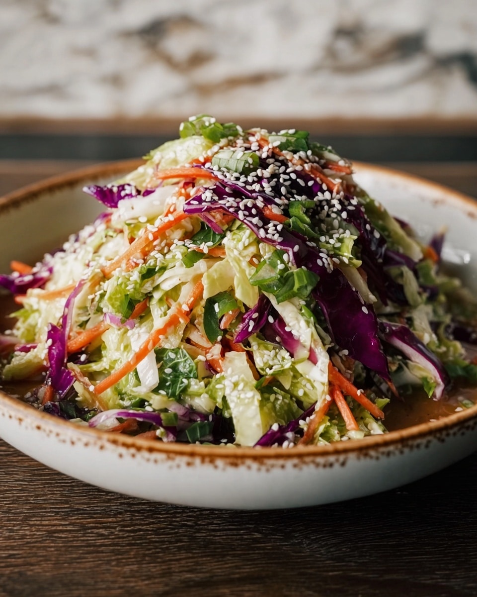 Crunchy Asian Cabbage Slaw with Sesame Dressing Recipe - Recipe Image