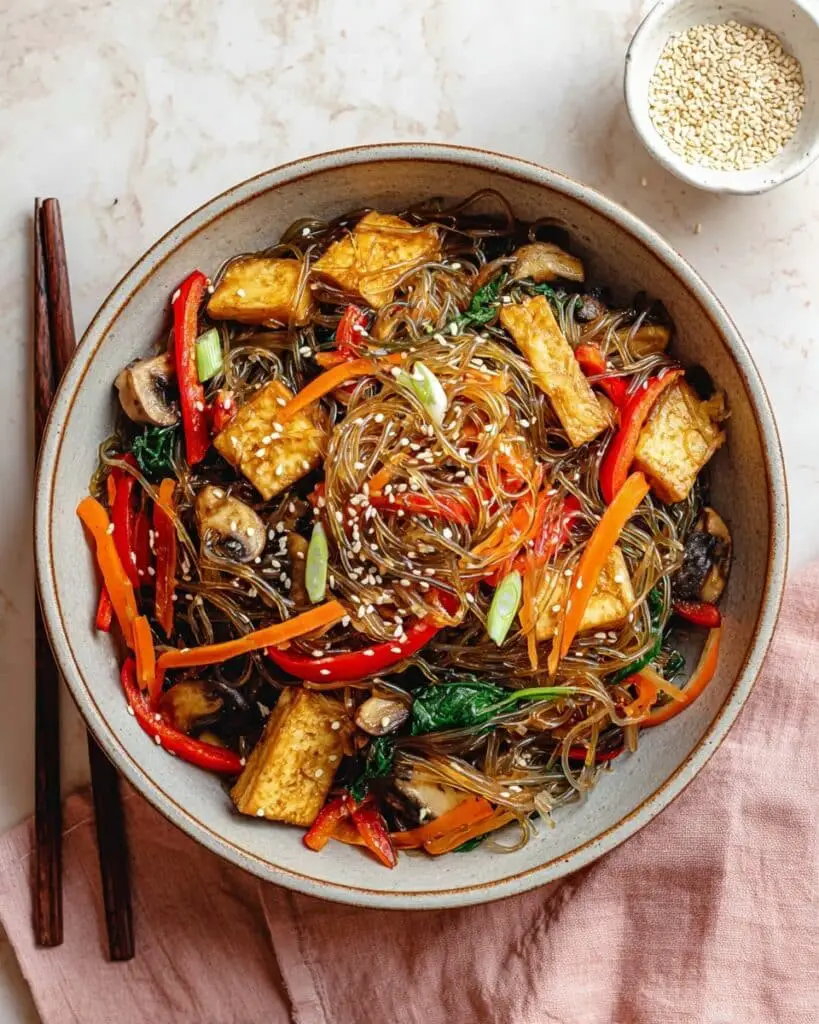 Vegan Japchae (Korean Glass Noodles) Recipe