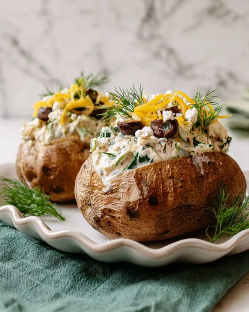 Greek Tuna Salad Baked Potatoes Recipe