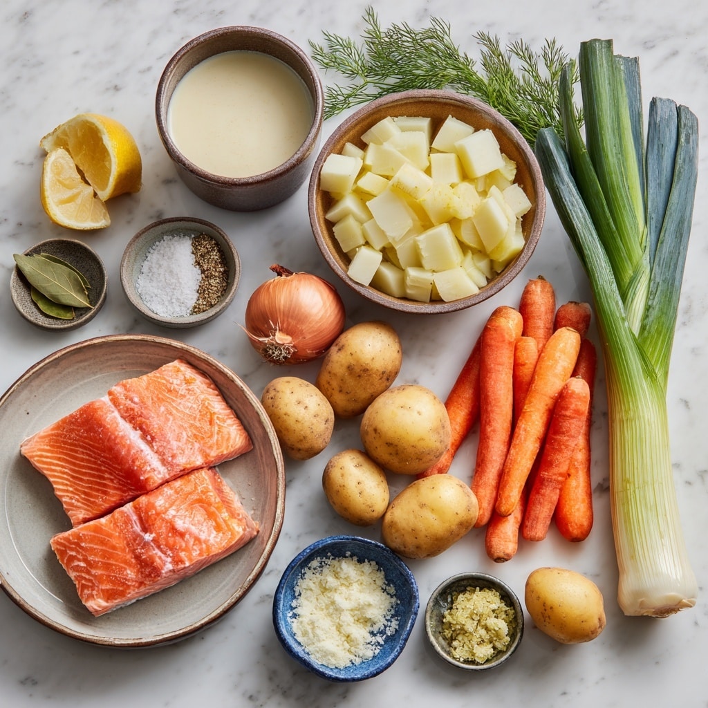 Creamy Dill Salmon Soup with Potatoes and Leeks Recipe - Recipe Image
