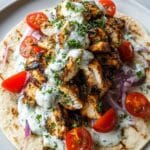 Greek Chicken Gyros with Lemon-Herb Marinade and Tzatziki Recipe
