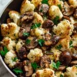 Cauliflower and Mushroom Skillet with Garlic Lemon Butter Recipe