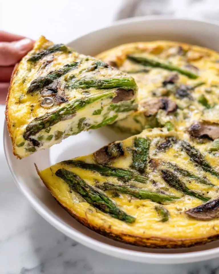 Crustless Asparagus and Mushroom Quiche Recipe