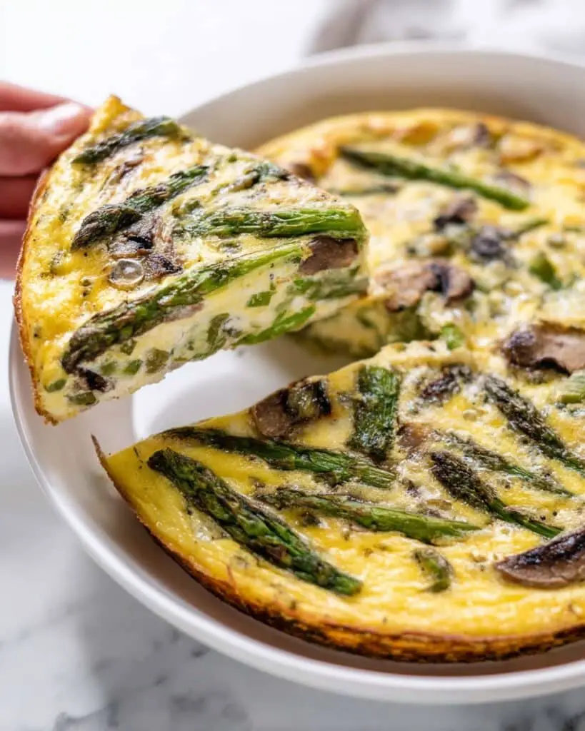 Crustless Asparagus and Mushroom Quiche Recipe