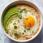 Simple Savory Avocado Oatmeal with Poached Egg and Parmesan Recipe
