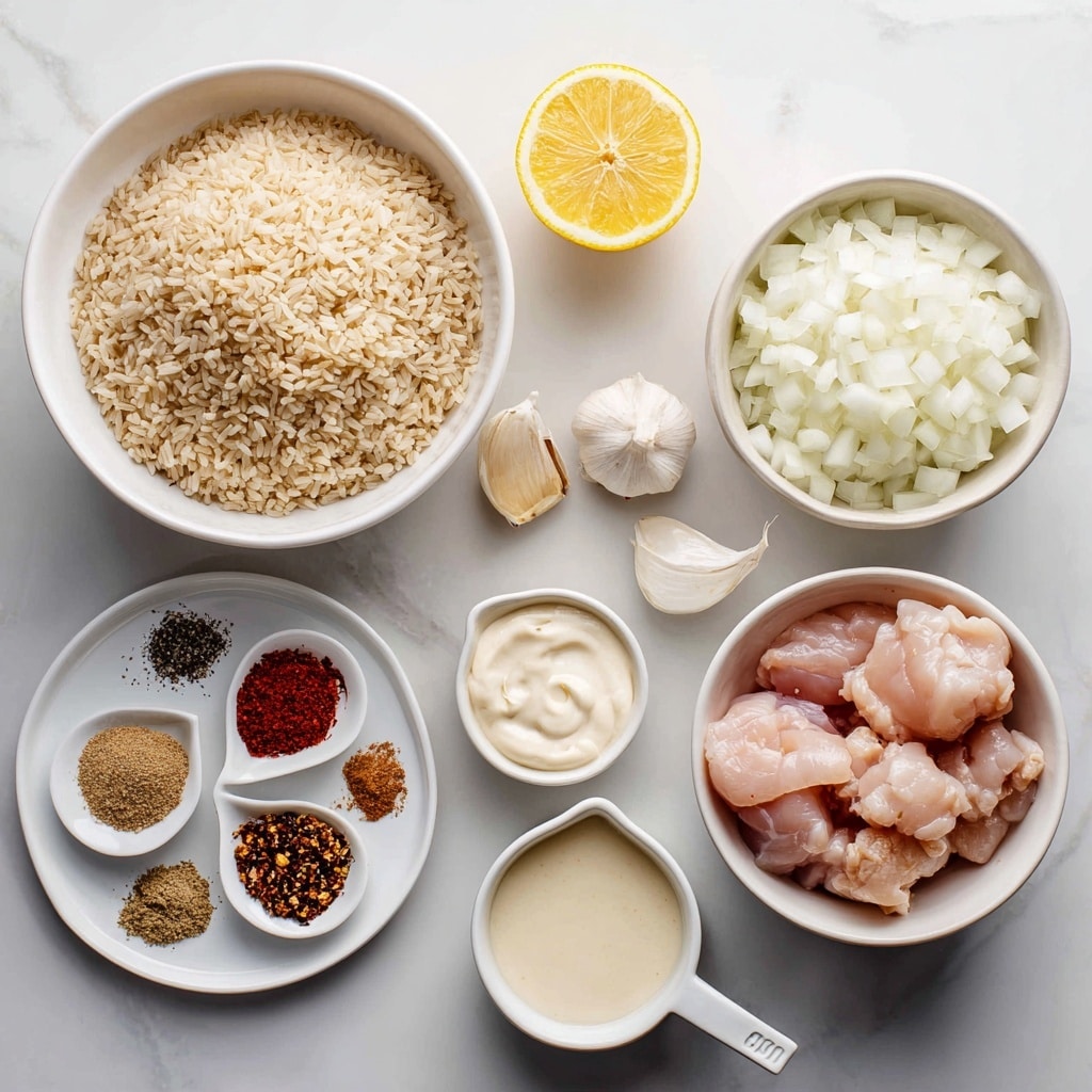 Two white bowls sit side by side on a white marbled surface. The left bowl holds a mix of white yogurt with a yellowish liquid, topped with dark brown, black, and tan spices in small piles at one side. The right bowl shows the same mixture fully blended into a smooth, creamy light beige sauce with tiny specks of spices. A metal spoon rests inside the right bowl on the right side. photo taken with an iphone --ar 4:5 --v 7